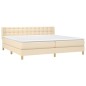 vidaXL Cama box spring con colchón tela color crema 160x200 cm vidaXL Cama box spring con colchón tela color crema 160x200 cm