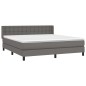 vidaXL Cama box spring con colchón cuero sintético gris 180x200 cm vidaXL Cama box spring con colchón cuero sintético gris 180x200 cm