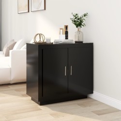 vidaXL Aparador de madera contrachapada negro 80x40x75 cm