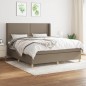 vidaXL Cama box spring con colchón tela gris taupe 160x200 cm vidaXL Cama box spring con colchón tela gris taupe 160x200 cm