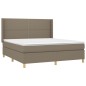 vidaXL Cama box spring con colchón tela gris taupe 160x200 cm vidaXL Cama box spring con colchón tela gris taupe 160x200 cm