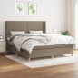 vidaXL Cama box spring con colchón tela gris taupe 180x200 cm vidaXL Cama box spring con colchón tela gris taupe 180x200 cm