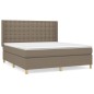 vidaXL Cama box spring con colchón tela gris taupe 180x200 cm vidaXL Cama box spring con colchón tela gris taupe 180x200 cm