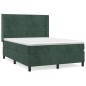 vidaXL Cama box spring con colchón terciopelo verde oscuro 140x190 cm vidaXL Cama box spring con colchón terciopelo verde oscuro 140x190 cm