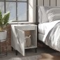 vidaXL Mesitas de noche 2 uds patas de metal gris hormigón 40x30x50 cm