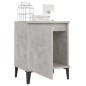 vidaXL Mesitas de noche 2 uds patas de metal gris hormigón 40x30x50 cm