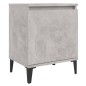 vidaXL Mesitas de noche 2 uds patas de metal gris hormigón 40x30x50 cm