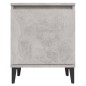 vidaXL Mesitas de noche 2 uds patas de metal gris hormigón 40x30x50 cm
