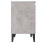 vidaXL Mesitas de noche 2 uds patas de metal gris hormigón 40x30x50 cm