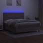 vidaXL Cama box spring colchón y luces LED tela gris taupe 160x200 cm vidaXL Cama box spring colchón y luces LED tela gris taupe 160x200 cm