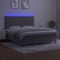 vidaXL Cama box spring colchón y LED terciopelo gris claro 160x200 cm vidaXL Cama box spring colchón y LED terciopelo gris claro 160x200 cm