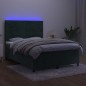 vidaXL Cama box spring colchón y LED terciopelo verde oscuro 140x190cm vidaXL Cama box spring colchón y LED terciopelo verde oscuro 140x190cm