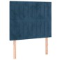 vidaXL Cama box spring colchón y LED terciopelo azul oscuro 90x190 cm