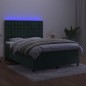 vidaXL Cama box spring colchón y LED terciopelo verde oscuro 140x190cm vidaXL Cama box spring colchón y LED terciopelo verde oscuro 140x190cm