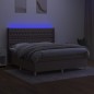 vidaXL Cama box spring colchón y luces LED tela gris taupe 160x200 cm vidaXL Cama box spring colchón y luces LED tela gris taupe 160x200 cm