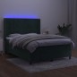 vidaXL Cama box spring colchón y LED terciopelo verde oscuro 140x190cm vidaXL Cama box spring colchón y LED terciopelo verde oscuro 140x190cm