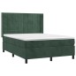 vidaXL Cama box spring colchón y LED terciopelo verde oscuro 140x190cm vidaXL Cama box spring colchón y LED terciopelo verde oscuro 140x190cm