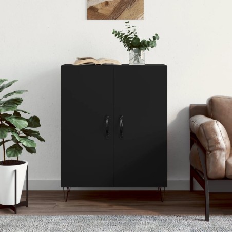 vidaXL Aparador de madera de ingeniería negro 69,5x34x90 cm