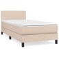 vidaXL Cama box spring con colchón cuero sintético capuchino 90x190 cm