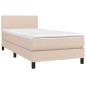 vidaXL Cama box spring con colchón cuero sintético capuchino 90x190 cm