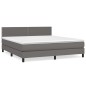 vidaXL Cama box spring con colchón cuero sintético gris 180x200 cm
