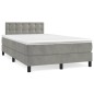 vidaXL Cama box spring con colchón terciopelo gris claro 120x200 cm vidaXL Cama box spring con colchón terciopelo gris claro 120x200 cm