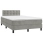 vidaXL Cama box spring con colchón terciopelo gris claro 120x200 cm vidaXL Cama box spring con colchón terciopelo gris claro 120x200 cm