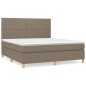vidaXL Cama box spring con colchón tela gris taupe 160x200 cm vidaXL Cama box spring con colchón tela gris taupe 160x200 cm