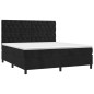 vidaXL Cama box spring con colchón terciopelo negro 160x200 cm
