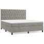 vidaXL Cama box spring con colchón terciopelo gris claro 160x200 cm vidaXL Cama box spring con colchón terciopelo gris claro 160x200 cm