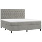 vidaXL Cama box spring con colchón terciopelo gris claro 160x200 cm vidaXL Cama box spring con colchón terciopelo gris claro 160x200 cm