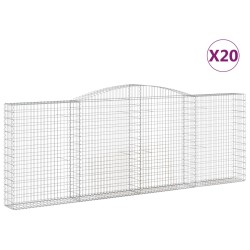 vidaXL Cestas de gaviones 20 uds forma de arco hierro 400x30x140/160cm