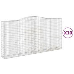 vidaXL Cestas de gaviones 10 uds forma de arco hierro 400x50x200/220cm