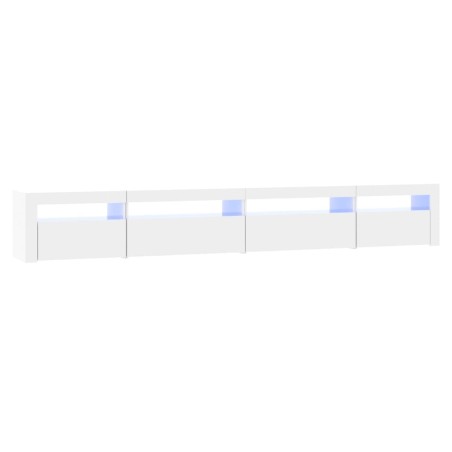 vidaXL Mueble de TV con luces LED blanco brillante 270x35x40 cm