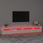 vidaXL Mueble de TV con luces LED blanco brillante 270x35x40 cm vidaXL Mueble de TV con luces LED blanco brillante 270x35x40 cm