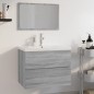 vidaXL Set de muebles de baño madera contrachapada gris Sonoma vidaXL Set de muebles de baño madera contrachapada gris Sonoma