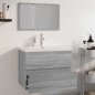 vidaXL Set de muebles de baño madera contrachapada gris Sonoma vidaXL Set de muebles de baño madera contrachapada gris Sonoma