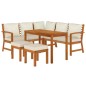 vidaXL Juego comedor de jardín 6 pzas con cojines madera maciza acacia vidaXL Juego comedor de jardín 6 pzas con cojines madera maciza acacia