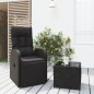 vidaXL Juego de muebles jardín 2 piezas ratán sintético y acero negro