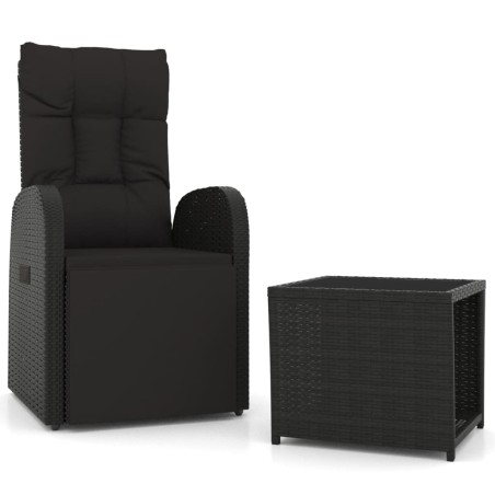 vidaXL Juego de muebles jardín 2 piezas ratán sintético y acero negro