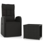 vidaXL Juego de muebles jardín 2 piezas ratán sintético y acero negro