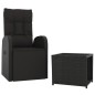 vidaXL Juego de muebles jardín 2 piezas ratán sintético y acero negro