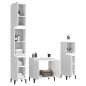 vidaXL Set muebles de baño 3 piezas madera contrachapada blanco brillo vidaXL Set muebles de baño 3 piezas madera contrachapada blanco brillo
