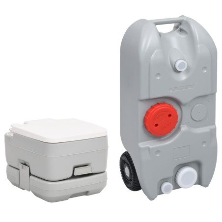 vidaXL Juego de inodoro portátil y tanque de agua para camping