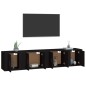 vidaXL Set de muebles para TV 4 piezas madera contrachapada negro vidaXL Set de muebles para TV 4 piezas madera contrachapada negro