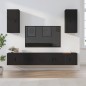 vidaXL Set de muebles para TV 6 piezas madera contrachapada negro vidaXL Set de muebles para TV 6 piezas madera contrachapada negro
