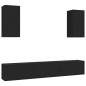 vidaXL Set de muebles para TV 6 piezas madera contrachapada negro vidaXL Set de muebles para TV 6 piezas madera contrachapada negro