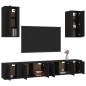 vidaXL Set de muebles para TV 6 piezas madera contrachapada negro vidaXL Set de muebles para TV 6 piezas madera contrachapada negro
