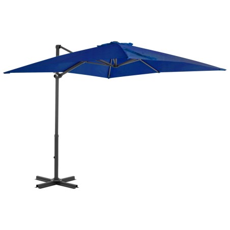 vidaXL Sombrilla voladiza con poste de aluminio azul celeste 250x250cm