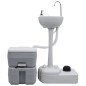 vidaXL Juego inodoro con lavabo y depósito agua portátil para camping vidaXL Juego inodoro con lavabo y depósito agua portátil para camping
